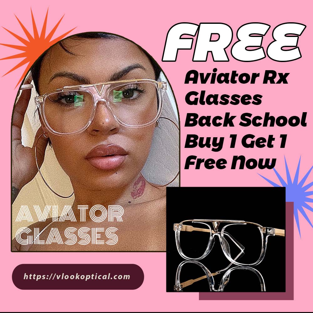 VLOOK Glasses - Black Aviator Style Prescription Glasses - Lois
